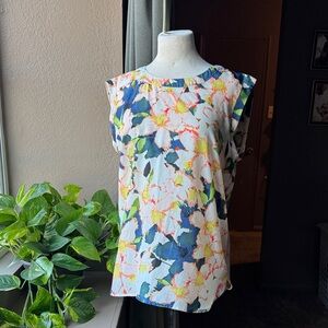 J. Crew Multicolor Floral Sleeveless Blouse